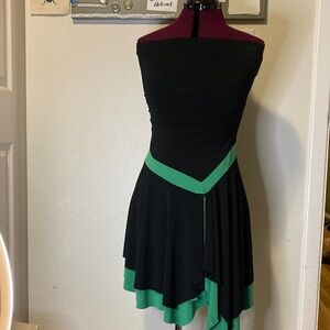 City Triangles Black and Green Strapless Dress